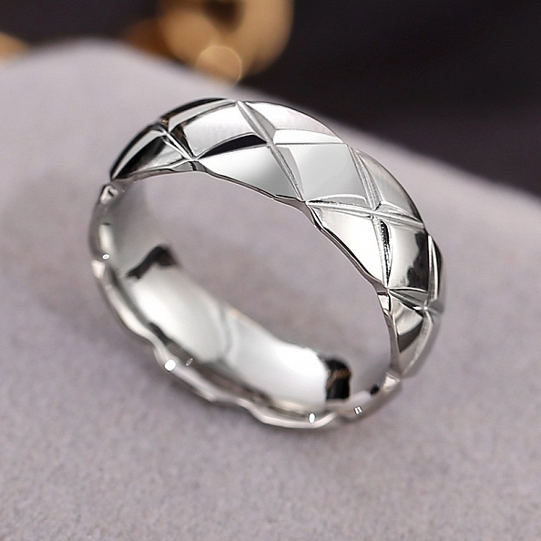 Stainless Steel Texture Ring PWB276