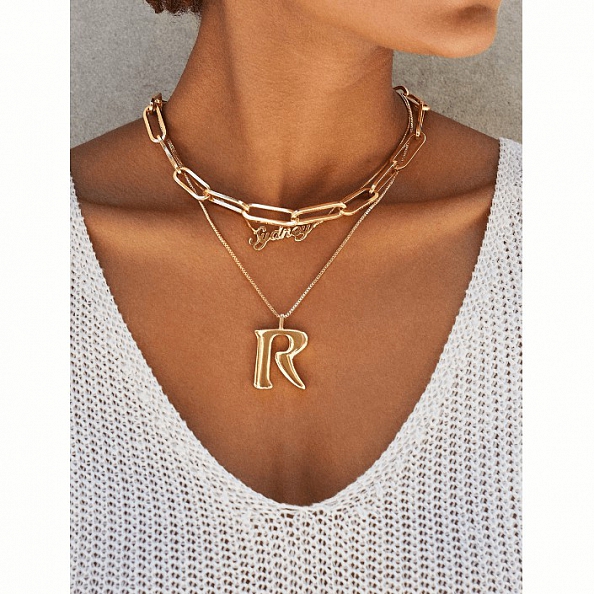 ANGELA INITIAL PENDANT NECKLACE PW873