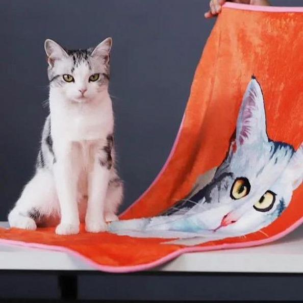 Custom Dog Blankets Personalized Pet Photo Blankets Painted Art Portrait Fleece Blanket PW003