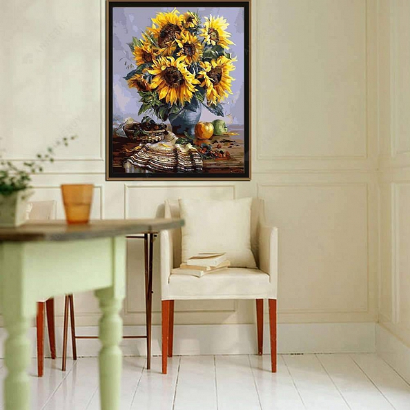DIY Paint By Number Kits-Sun Flower 40x30cm  PW604