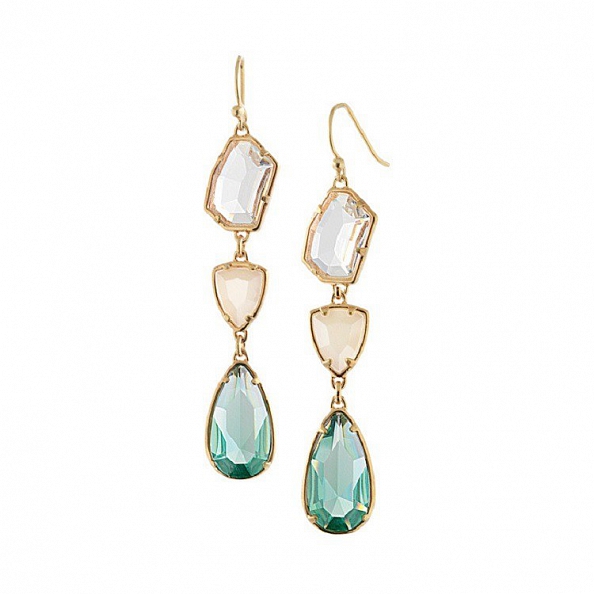 Simple Glass Crystal Drop-shaped Geometric Earrings PWB031