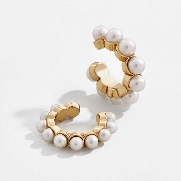 Elegant Pearl C Shape Earrings PW982