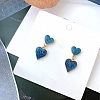 Blue Swirl Heart Earrings PWB537