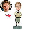 Golfer In Traditional Attire Custom Bobblehead PW428