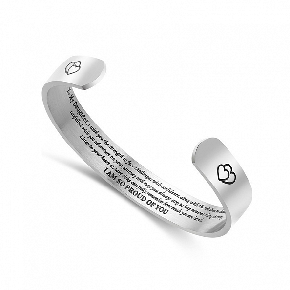 To Daughter Cuff Bangle - “I AM SO PROUD OF YOU” PWB386