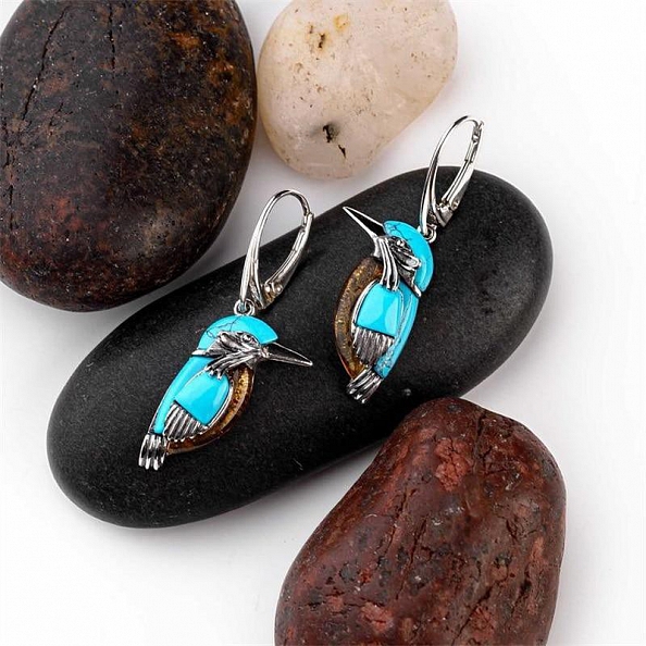 Blue Bird Drop Earrings PWB279