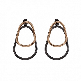 Double layer Metal Geometric Water Drop Earrings PW991