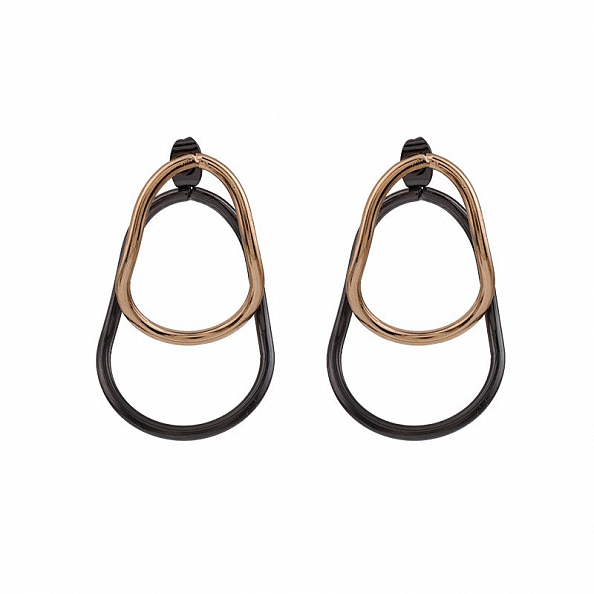 Double layer Metal Geometric Water Drop Earrings PW991