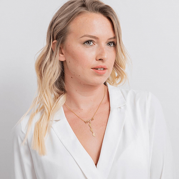 Inlay Mom Necklace With Baby Feet PWB022