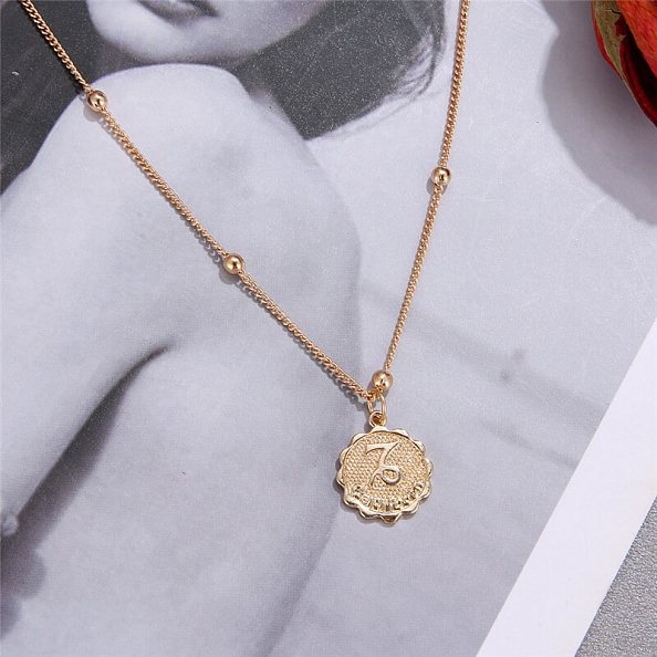 12 Constellations Coin Pendants Necklace  PW884