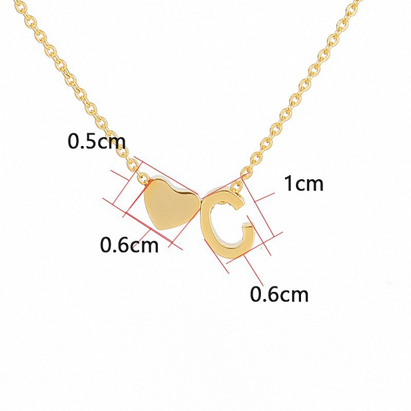 Tiny Initial Heart Necklace PW895
