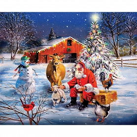 Santa Claus and Animals Full Drill 5D Diamond Painting Kit PW475