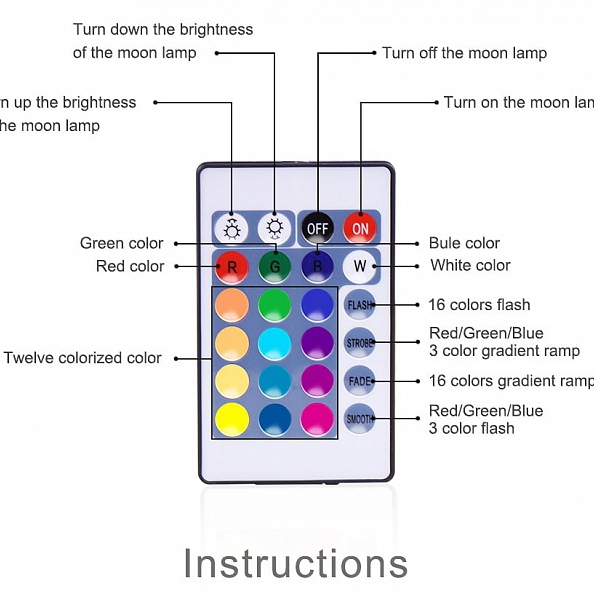 Moon Lamp With Photo 16 Colors PW029