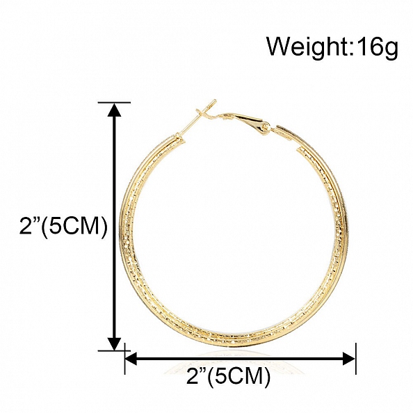 Geometric metal frosted ear ring PWB164