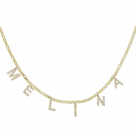 Zircon Sparkly Custom Letter Choker PWB169