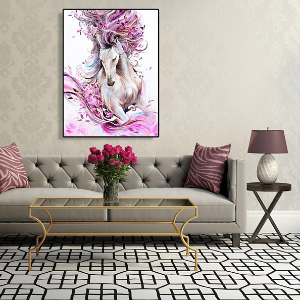 DIY Paint By Numbers Kit(40x50cm) Flower Horse-PW765