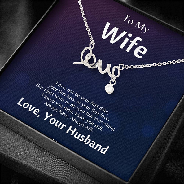 S925 Sterling Silver Love Necklace For Wife PWB349