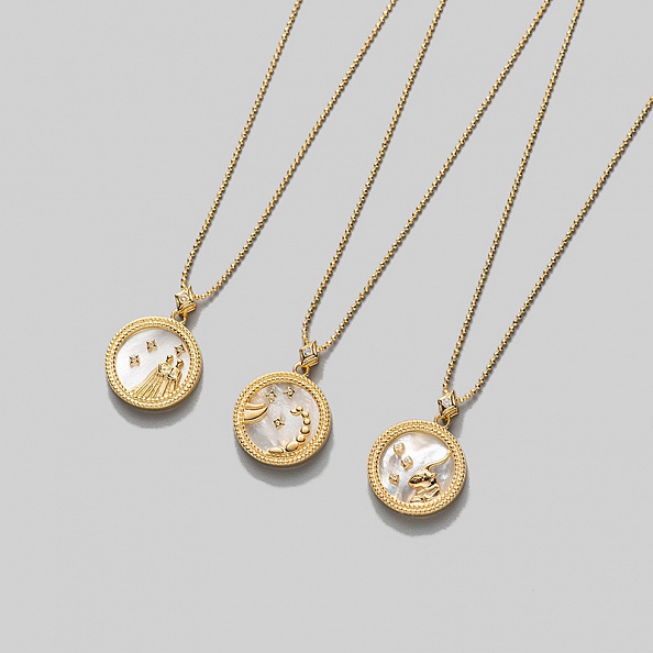 Zodiac 12 Costellation  Pendant Necklaces PW883