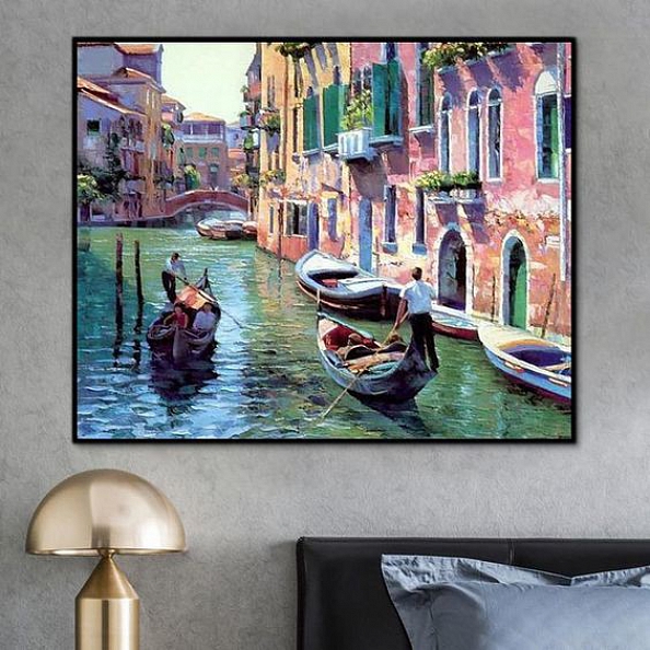 Landscape Water Town Paint By Numbers Kits PW357