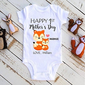 Custom Fox Mother's Day Baby Bodysuits PW150