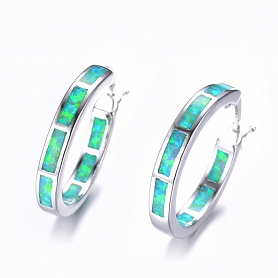 Opal Hoop Earrings PWB316