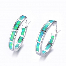 Opal Hoop Earrings PWB316