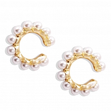 Elegant Pearl C Shape Earrings PW982