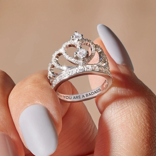 YOU ARE A BADASS CROWN RING PW872