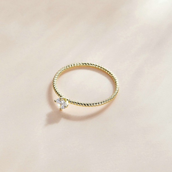Minimalist Cubic Zircon Ring PWB560
