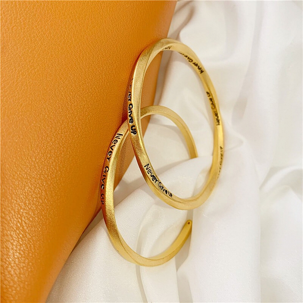 Never Give Up Gold Cuff Bracelet PWB383