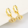 Plated gold eye earrings PWB053