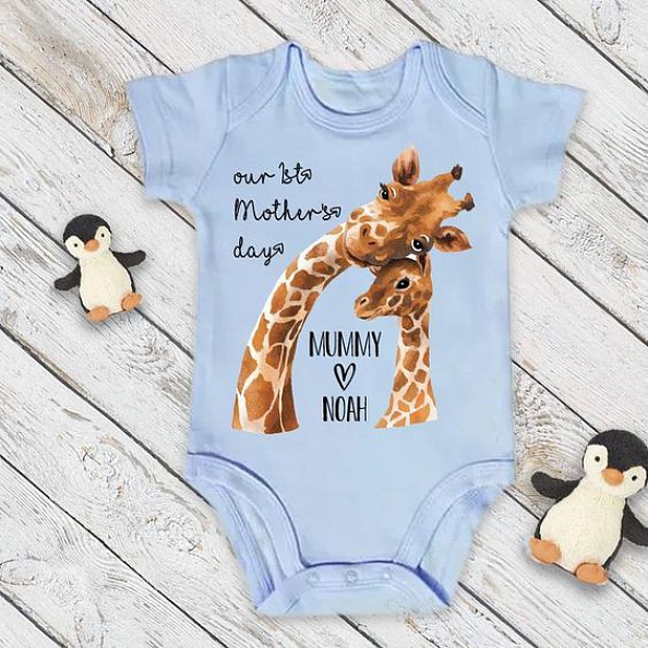 Custom Giraffe Mother's Day Baby Onesies PW152