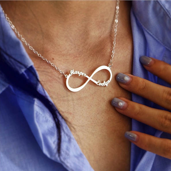  Infinity 2 Names Necklace PW828