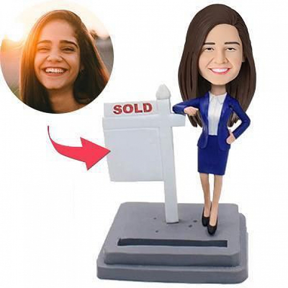 Female Realtor Custom Bobblehead PW403