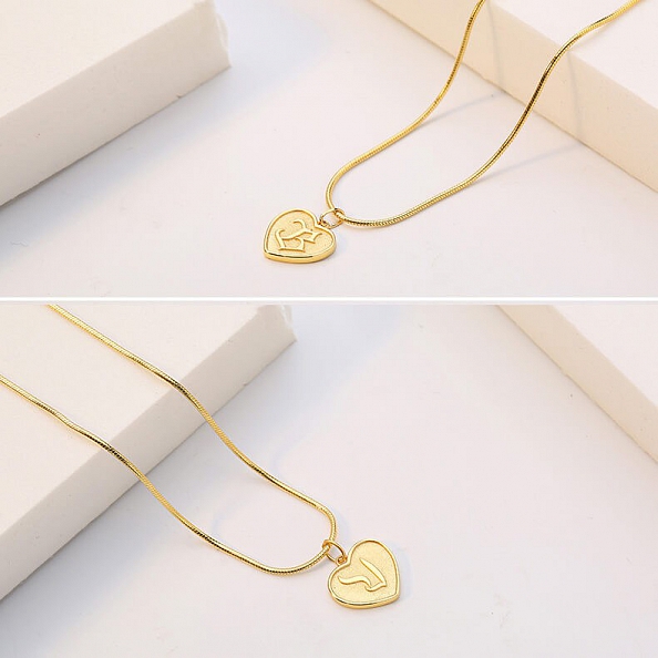 Embossed letter necklace PW894