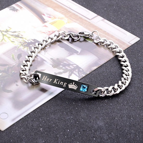 2 Style His Queen Her King Couple Bracelet PW902
