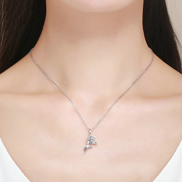 Flower Angel Pendant Necklace PWB391