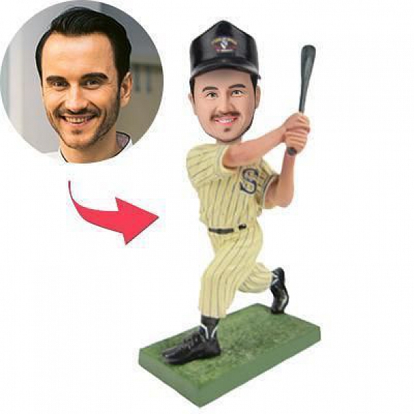 Baseball Batsman Wear yellow clothes Custom Bobblehead PW412