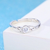 Interwined Heart Silver Ring PWB502