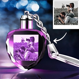 Custom  Photo Crystal Key Chain Heart PW340