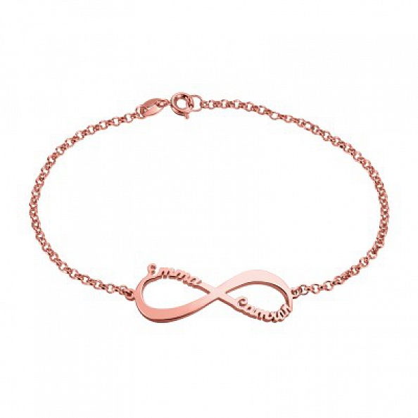  Personalized Infinity Symbol 2 Names Bracelet PW908