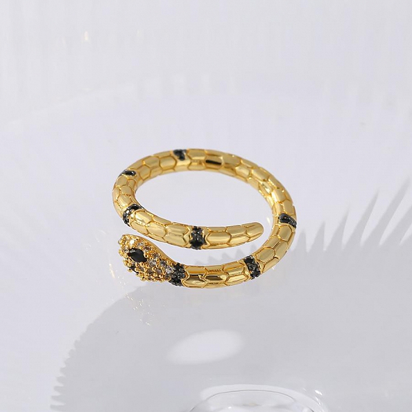 Gold Plating Snake Ring PWB493