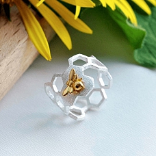 S925 Honeycomb Ring PWB248