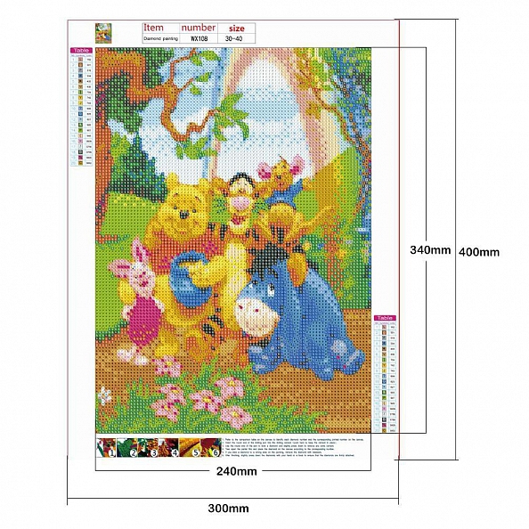 DIY Full Round Drill Diamond Painting -Pooh Bear PW710