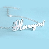 Silver Script Name Necklace PW056