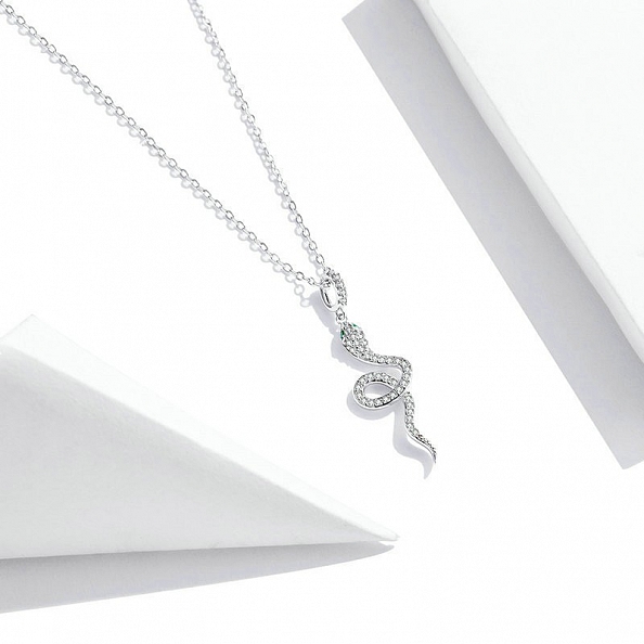 Shiny Snake Pendant Necklace PWB531