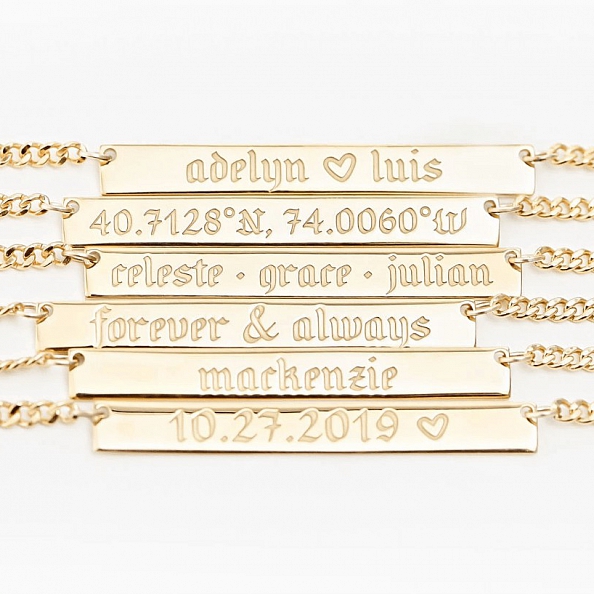 Custom Bar Name Necklace PW917