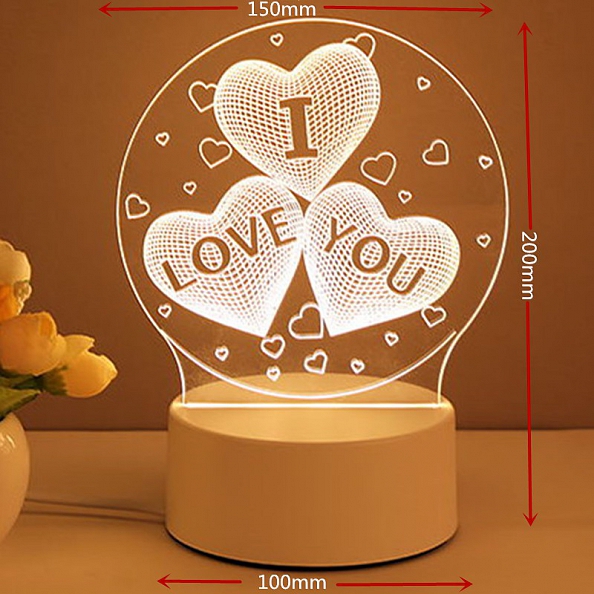 Customized 3D Love Illusion Lamp 16 Colors PW202