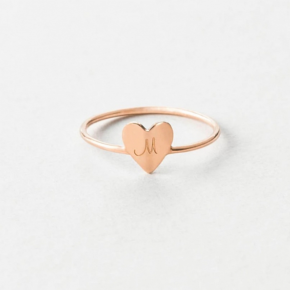 Heart Ring with Initials PW839