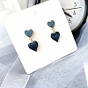Blue Swirl Heart Earrings PWB537